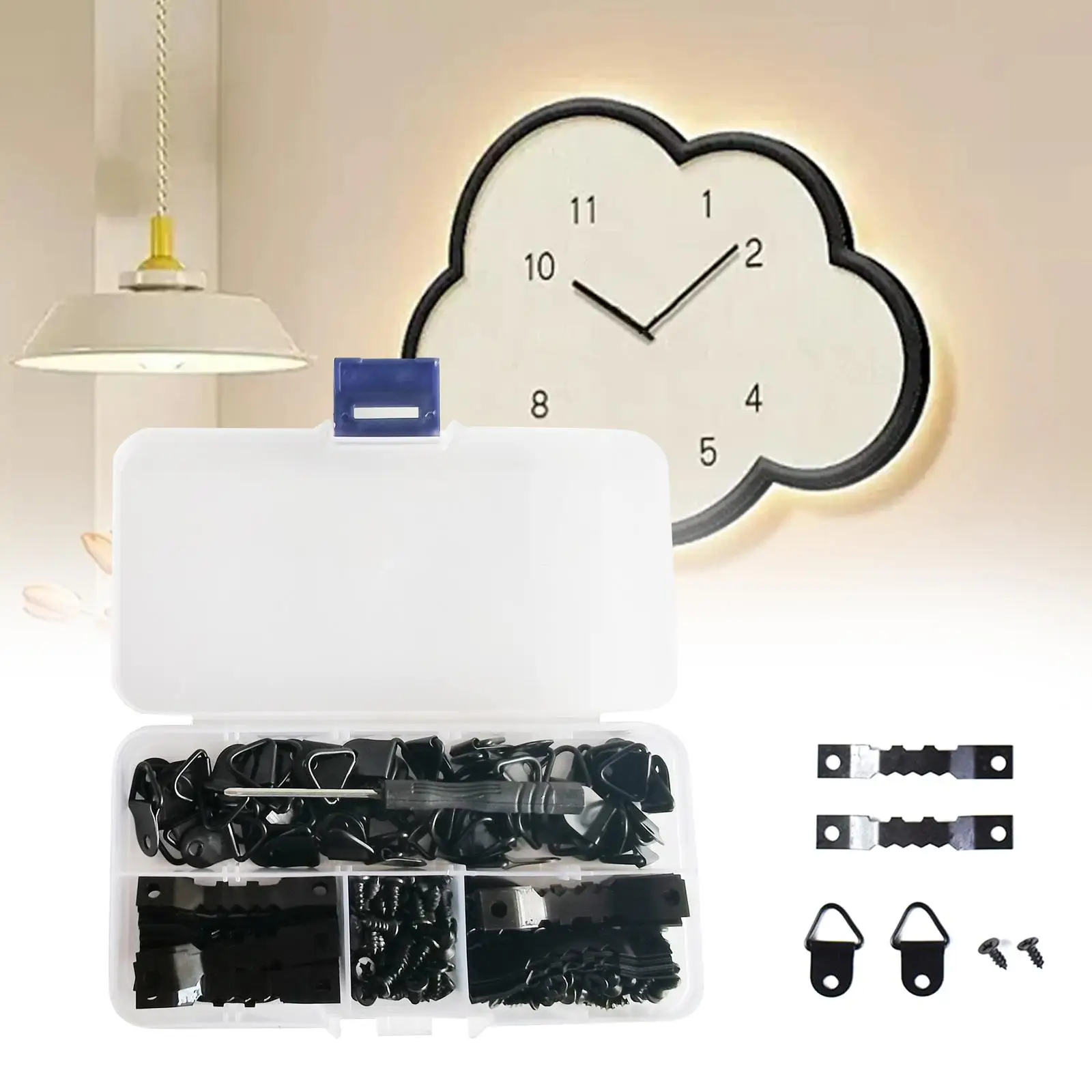 251x Picture Hangers Kit Triangle Hanging Bracket for Hanging Painting image 4