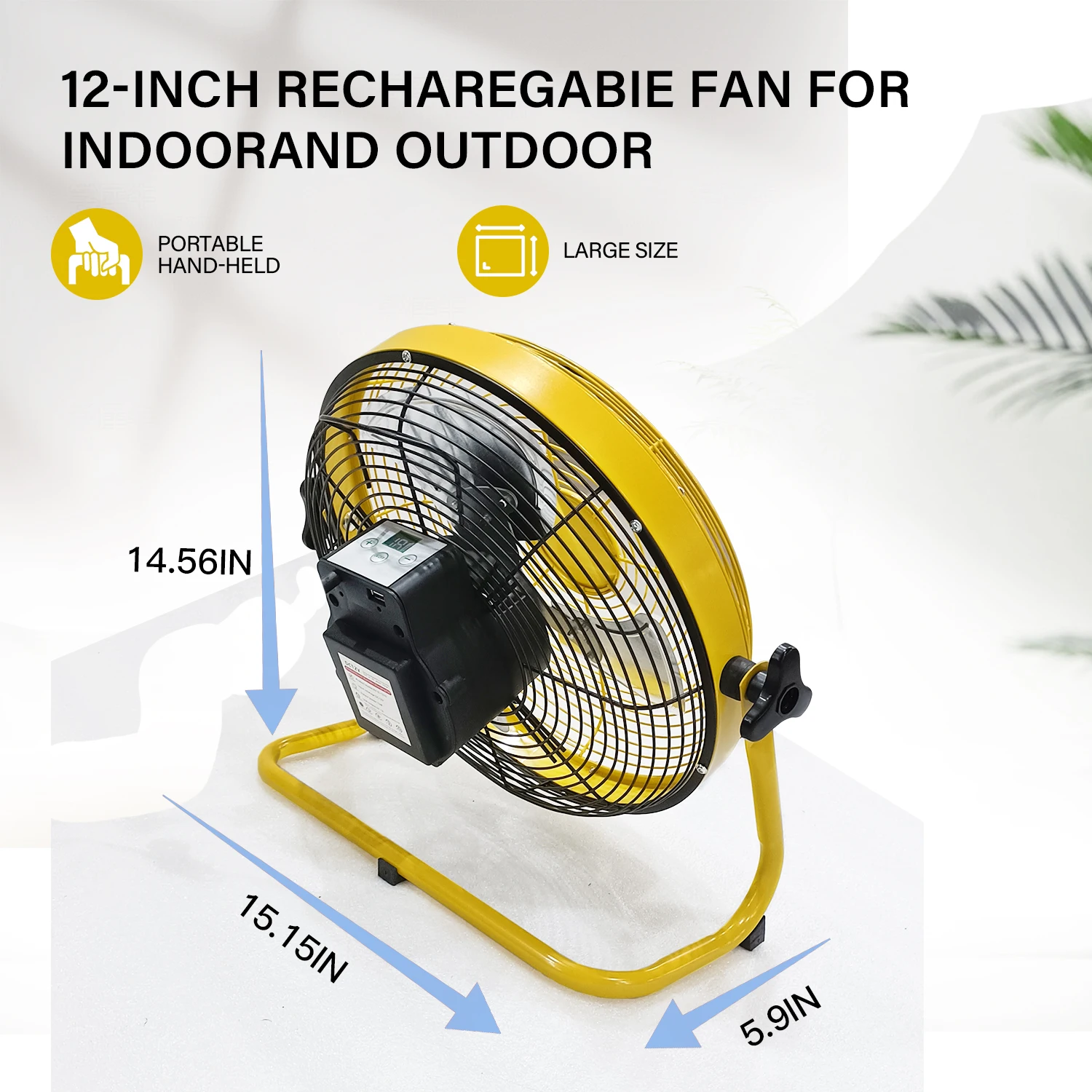 16 Inch Strong Wind Brushless Motor Floor Fan Electric Fan Rechargeable Battery Operated Camping Fan