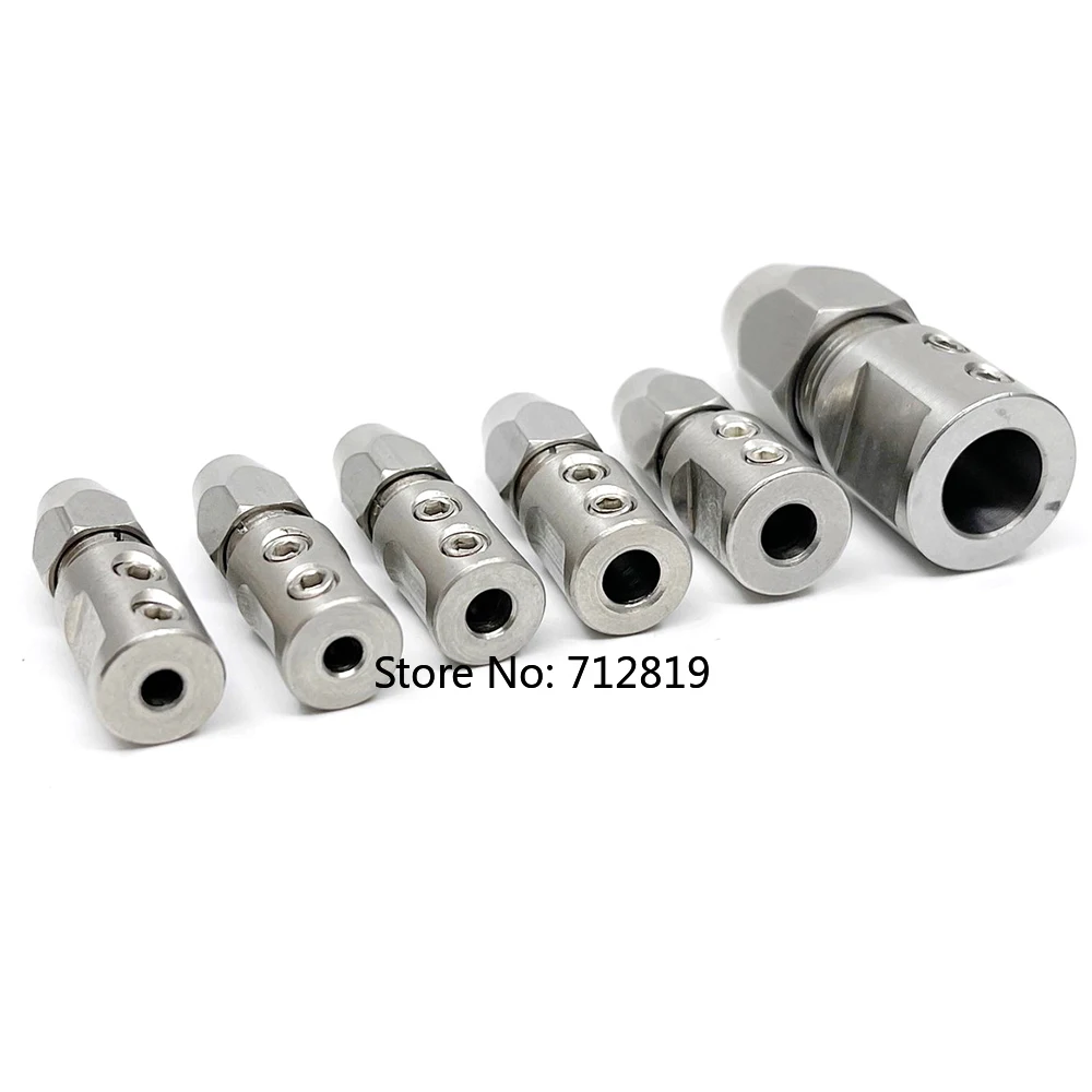 Rc Boat CNC Flexible Hex Coupling Soft Shaft Lock for Motor 3/4/5/8mm Flex Collet Coupler for 3.17/4/4.76/5/6.35mm Motor Shaft