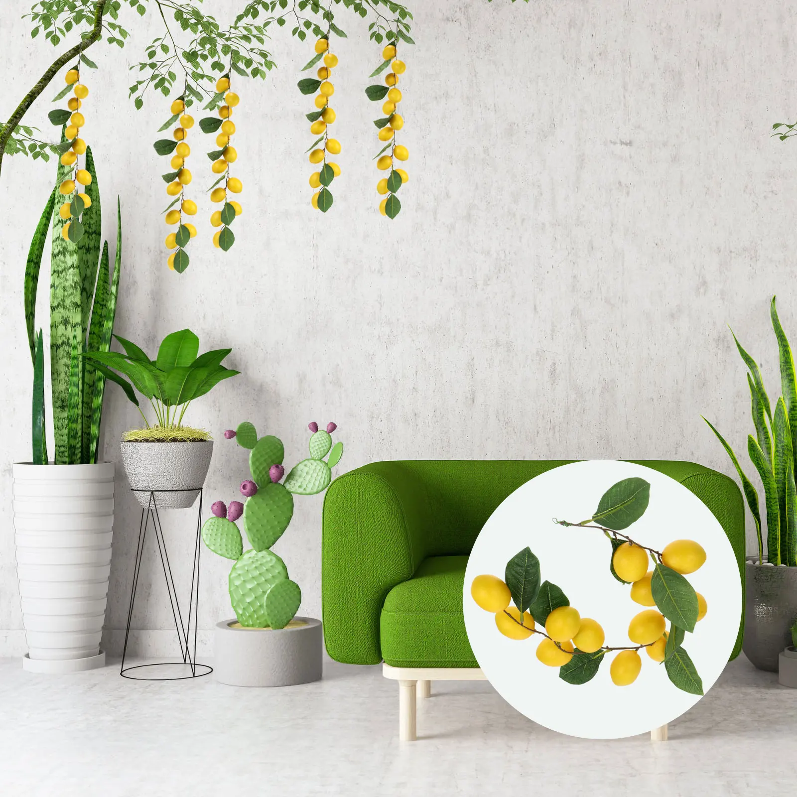 

Simulated Lemon Hanger Plastic Fruits for Decoration Themed Ornament Artificial Rattan Silk Cloth Simulation