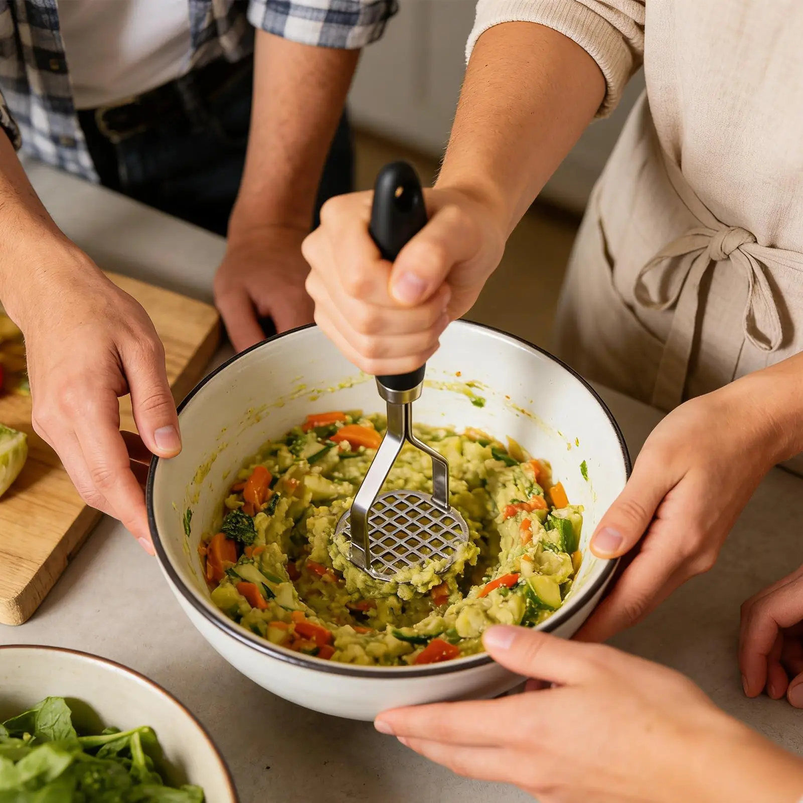 ポテトライサー 手動野菜＆フルーツマッシャー 頑丈なキッチン - Meal Prep Manual のレビューと価格