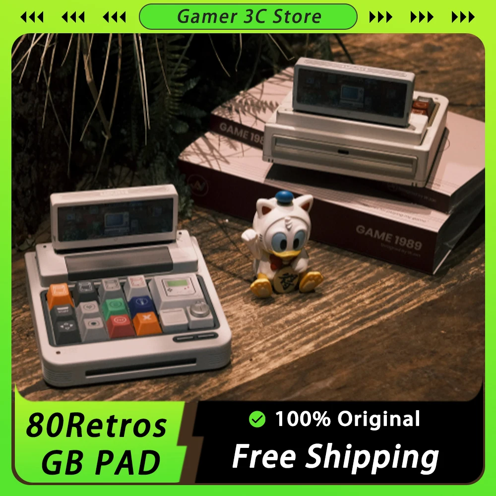 80Retros GB PAD Digital Keyboard Three Mode Wireless Bluetooth Hot Swap Custom Retro Aluminum PC Office Game Mechanical Keyboard