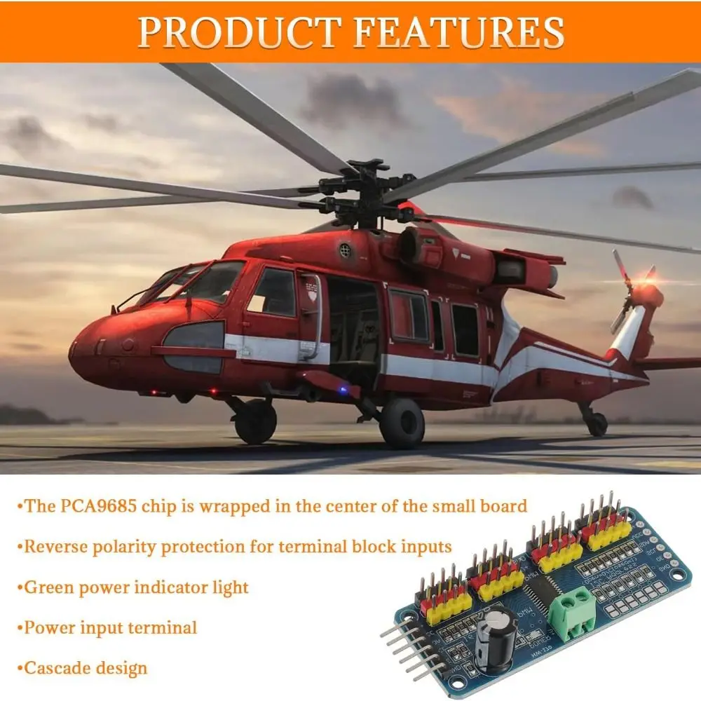 NEW 16 Channels PCA9685PW Module 12-bit PWM Servo Driver Board IIC Module Robotics Projects