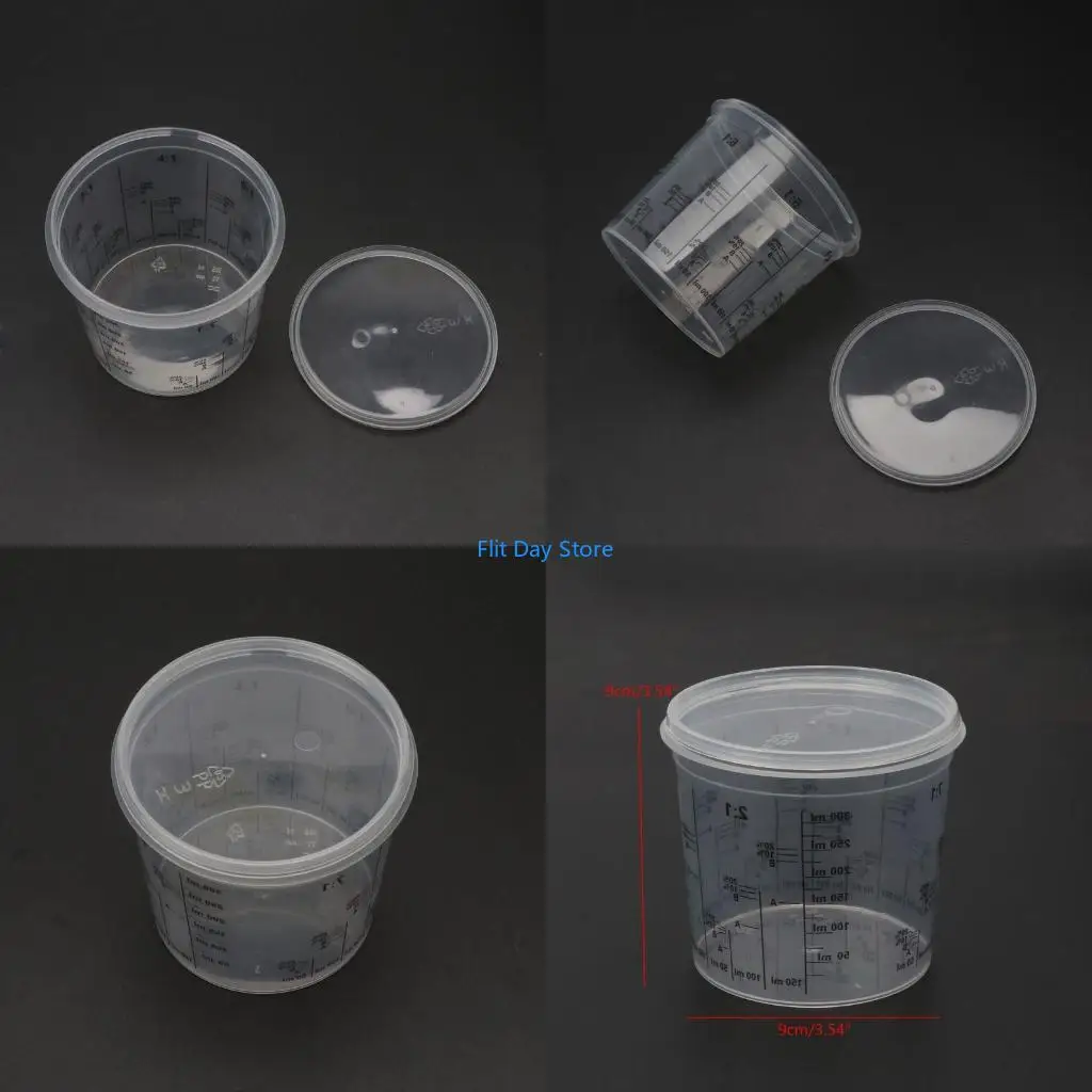 F92C Plastic Paint Mixing Cups Calibrated Mixing Ratios Measuing Cups For Paint Tools