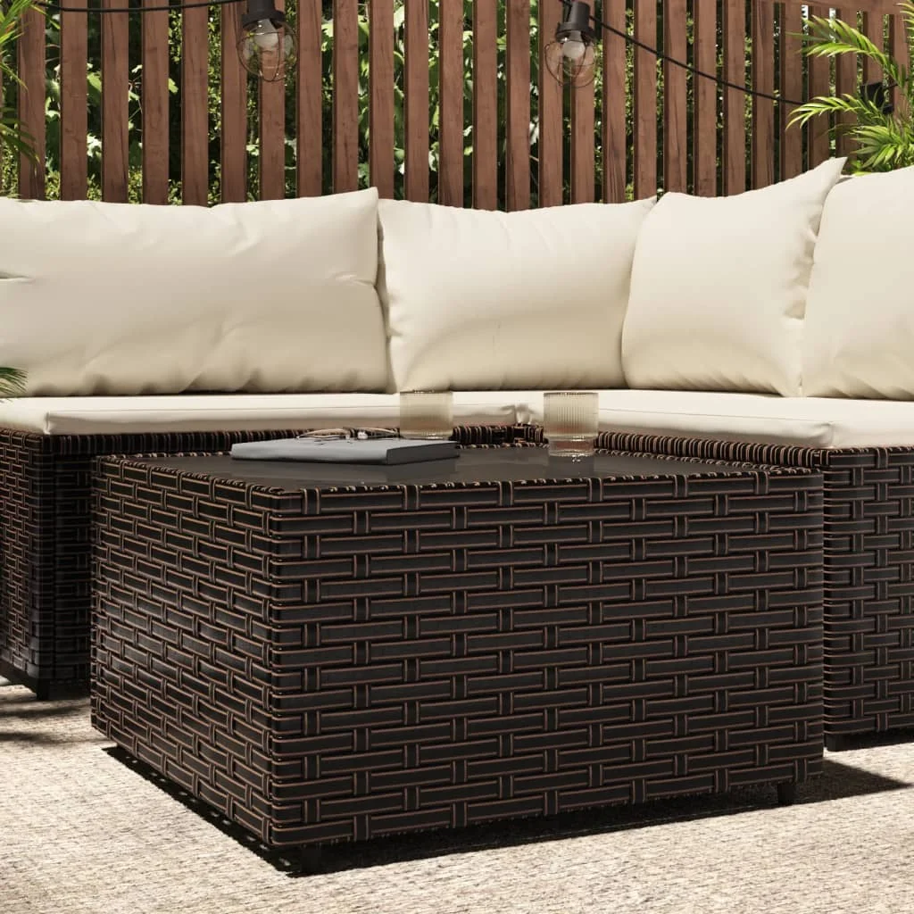 

vidaXL Square Garden Coffee Table Brown 50x50x30 cm Poly Rattan Household furniture-coffee table/small side table