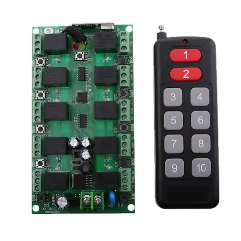 1CH Relay RF Switch Wireless Remote Control Module Voltage Sensitive Relay 12V DC for Home Appliance Lighting Automation