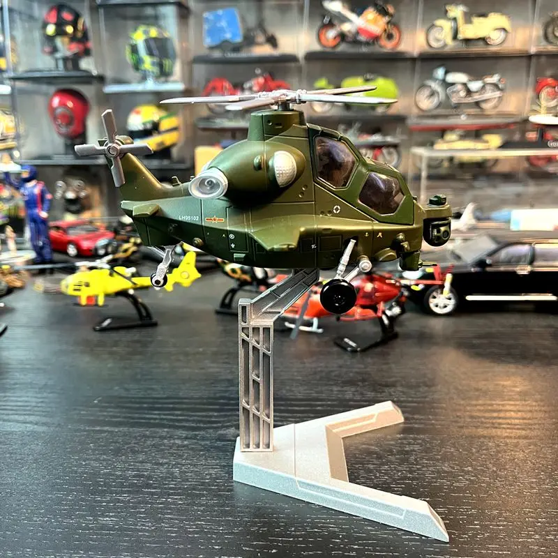 نموذج طائرة هليكوبتر مصنوعة من خليط معدني قابل للجمع - Q-Style Wz-10 Gunship مع حامل عرض