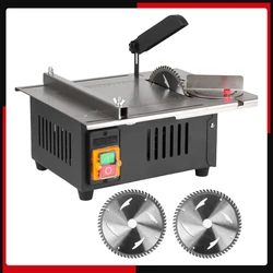 2500W Woodworking Decoration Table Saw Upgraded Stainless Steel Table Top with Angle Ruler and Adjustable Backing
