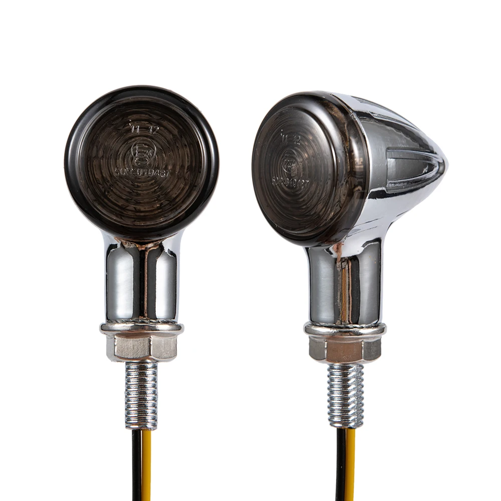 Motorcycle LED Bullet Turn Signals Light Retro Turn Indicators Lamp For Harley Cafe Racer
