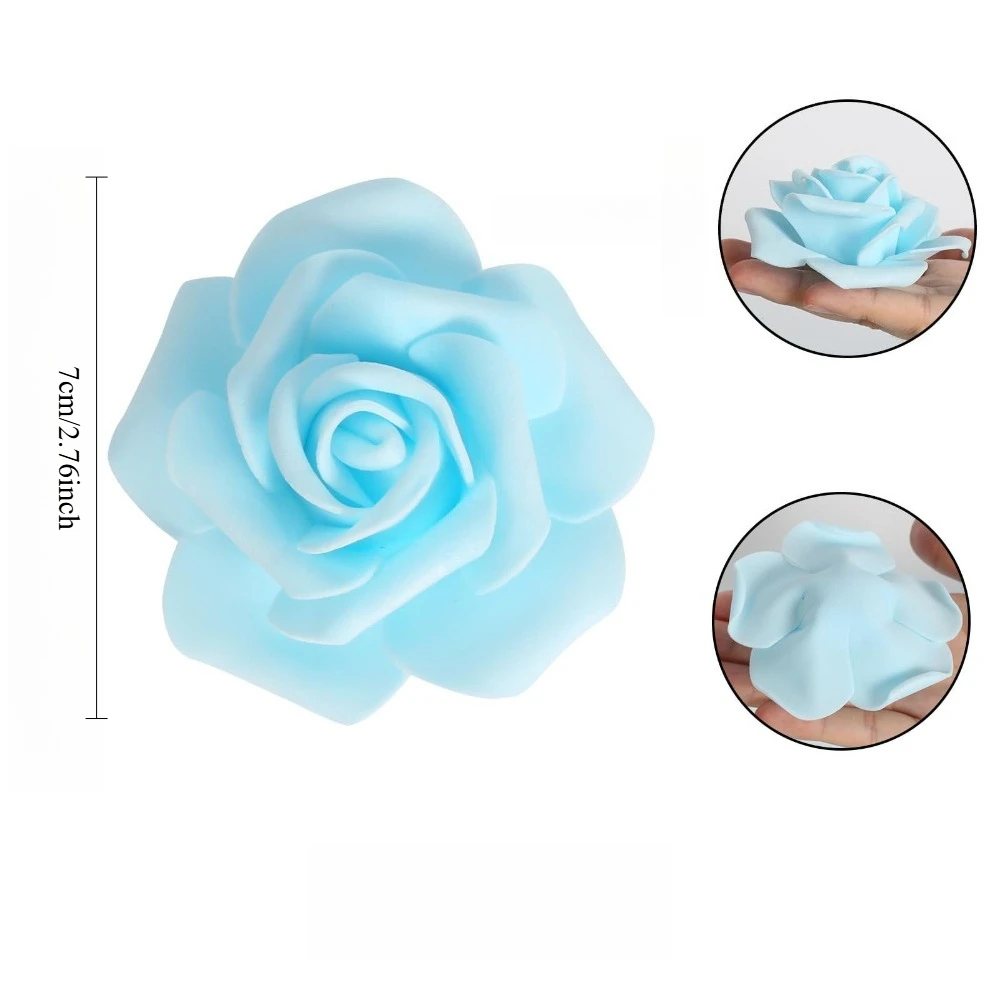 50 قطعة من رؤوس زهور الورد الاصطناعية، ورود وهمية رغوية ذات مظهر حقيقي مثالية للحرف اليدوية، باقة الزفاف، ديكور الحفلات #6