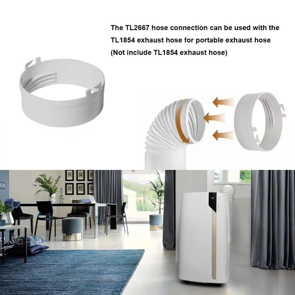for exhaust Hose Connection TL2667 for PACA140E Portable AC Unit Reinforced Metal Ring Strong ABS Body 6 inch to 5 inch Fit