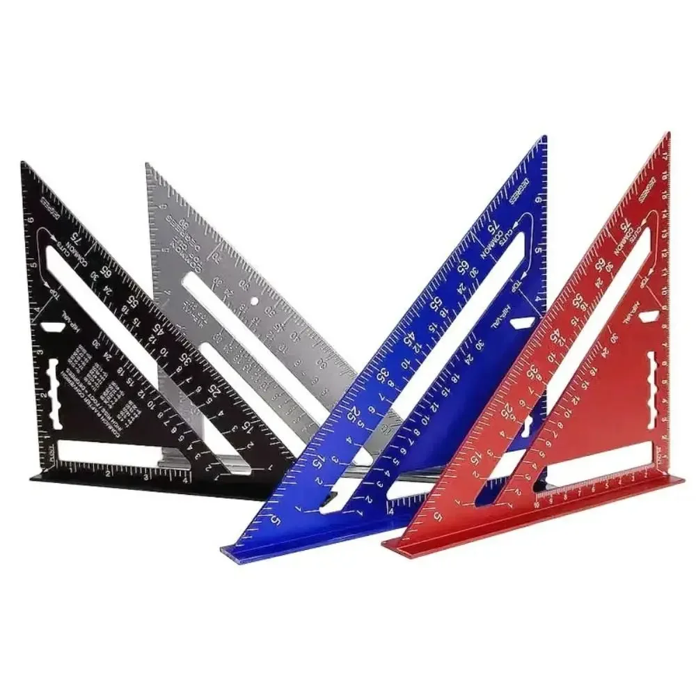 7-inch aluminum alloy square ruler, British metric dual scale woodworking angle ruler, woodworking measuring and marking tool