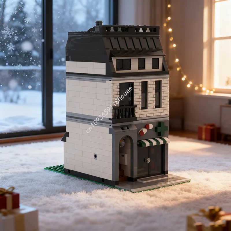 

938pcs MOC Modular Pharmacy Modulared Model Building Blocks Architecture Assemble DIY Toys Idea Christmas Gift Education Kids