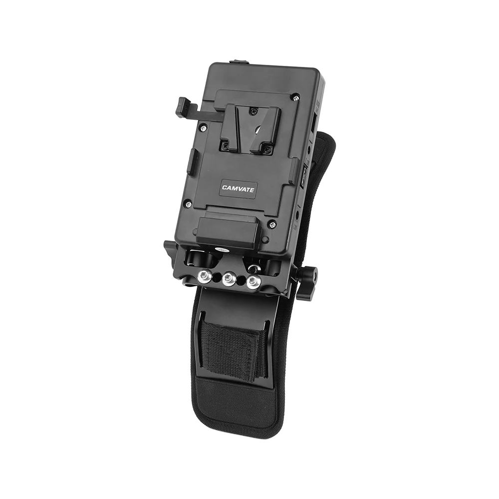 CAMVATE-montaje acolchado de hombro con bloqueo en V, divisor de potencia y bloque de rieles de 15mm para Canon 6D, 7D, 60D, 70D, 5D MarkII, 5D markII