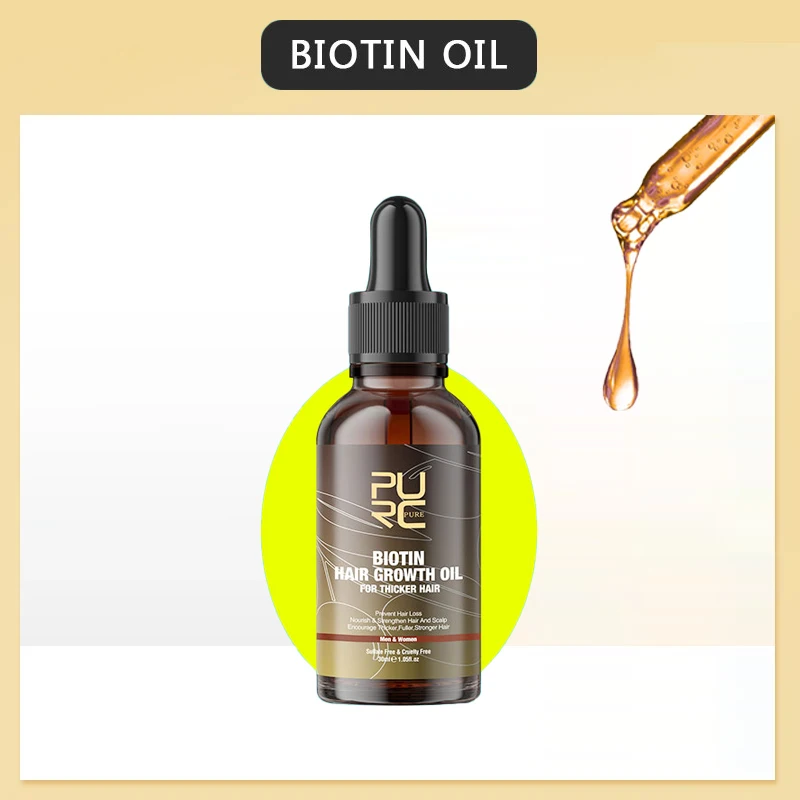 

PURC Natural Biotin Ginger Hair Oil Men Women Improves Scalp Environment Hair Thicken Care Products