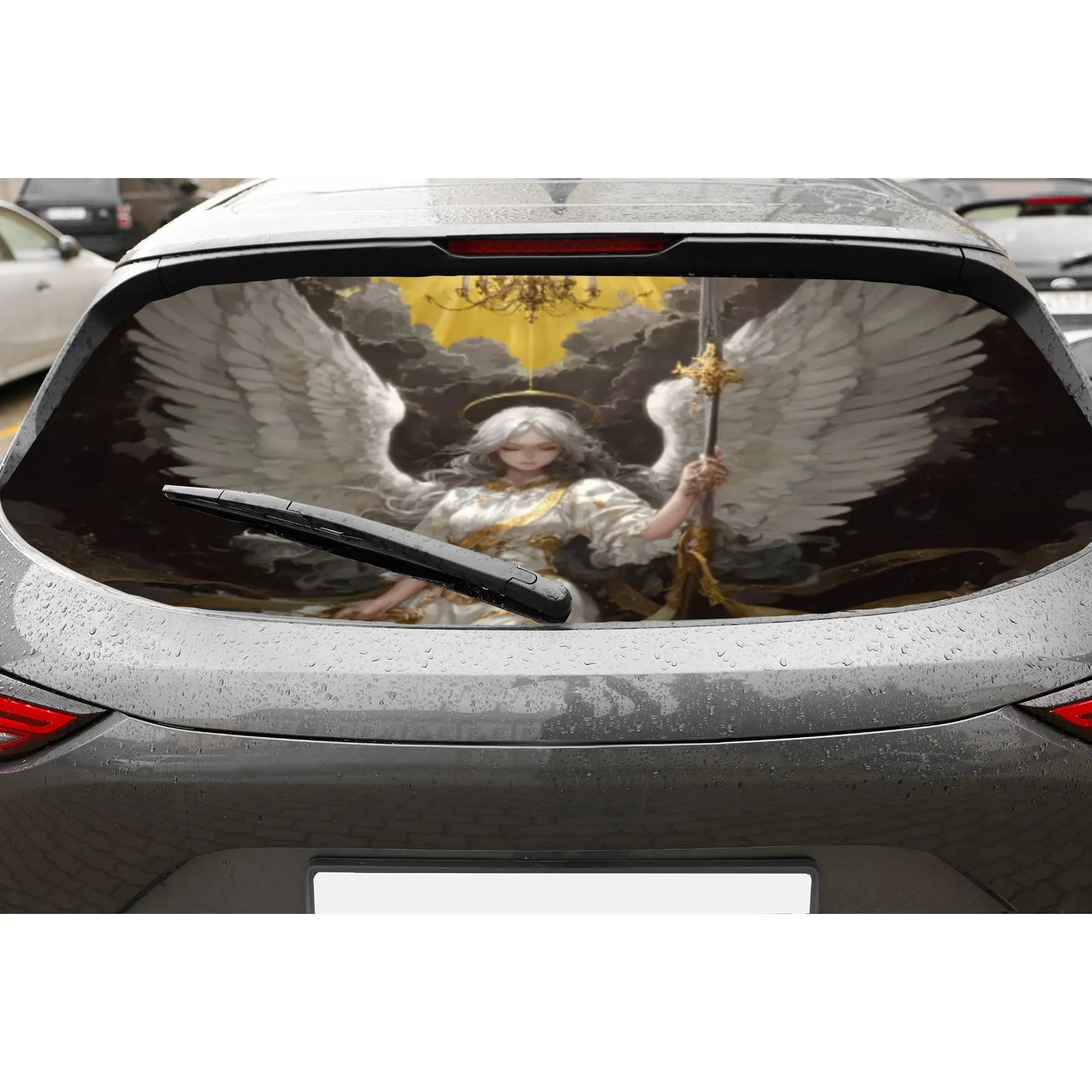 

Angel PVC material self-adhesive waterproof car rear window sticker, easy to paste without falling off, waterproof and light res