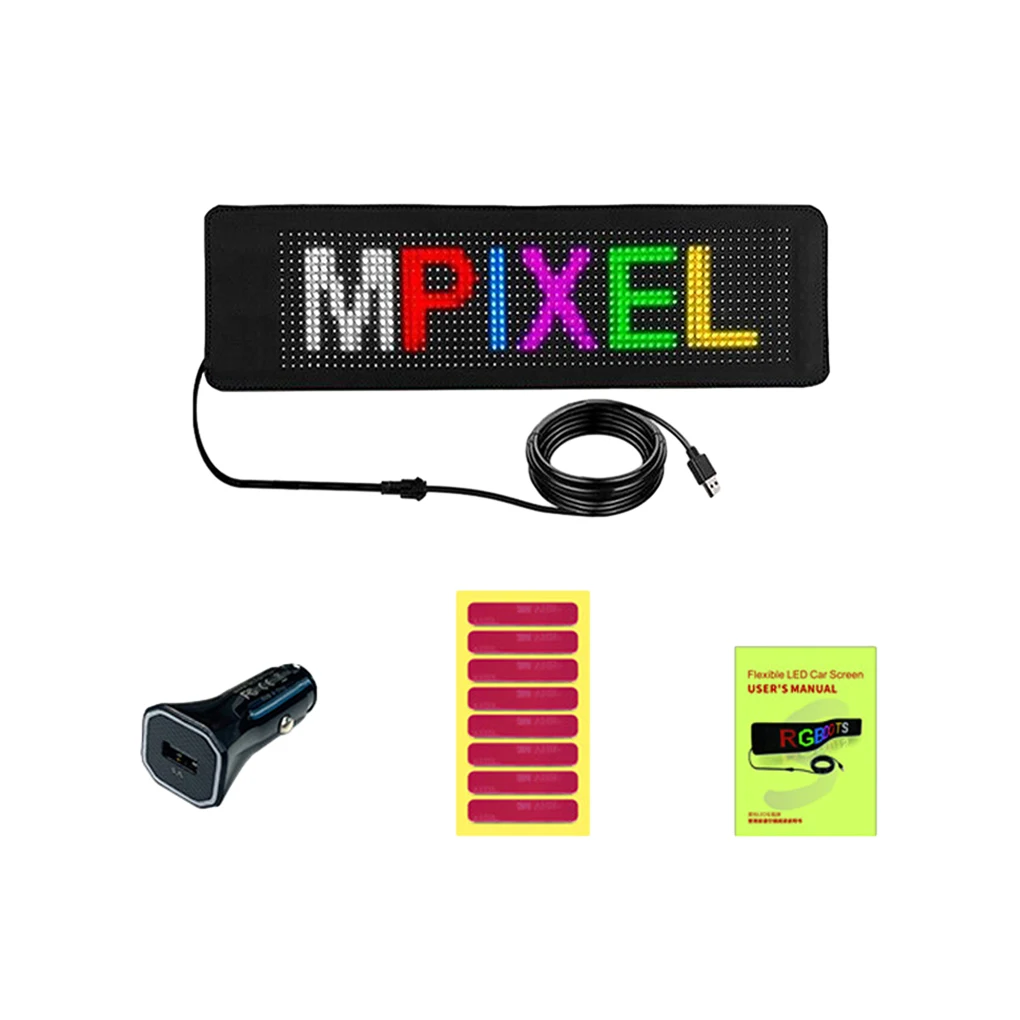 ABS Car RGB LED Sign Flexible Car Display Flexible LED Panel Flexible Screen APP Control