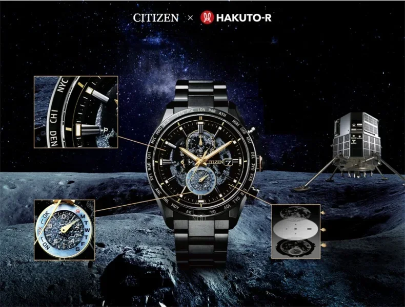 CITIZEN The Back of The Moon Luxury Men\'s Watch Stainless Steel Quartz Watch Calendar Night Light Fashion Casual Men\'s Watch