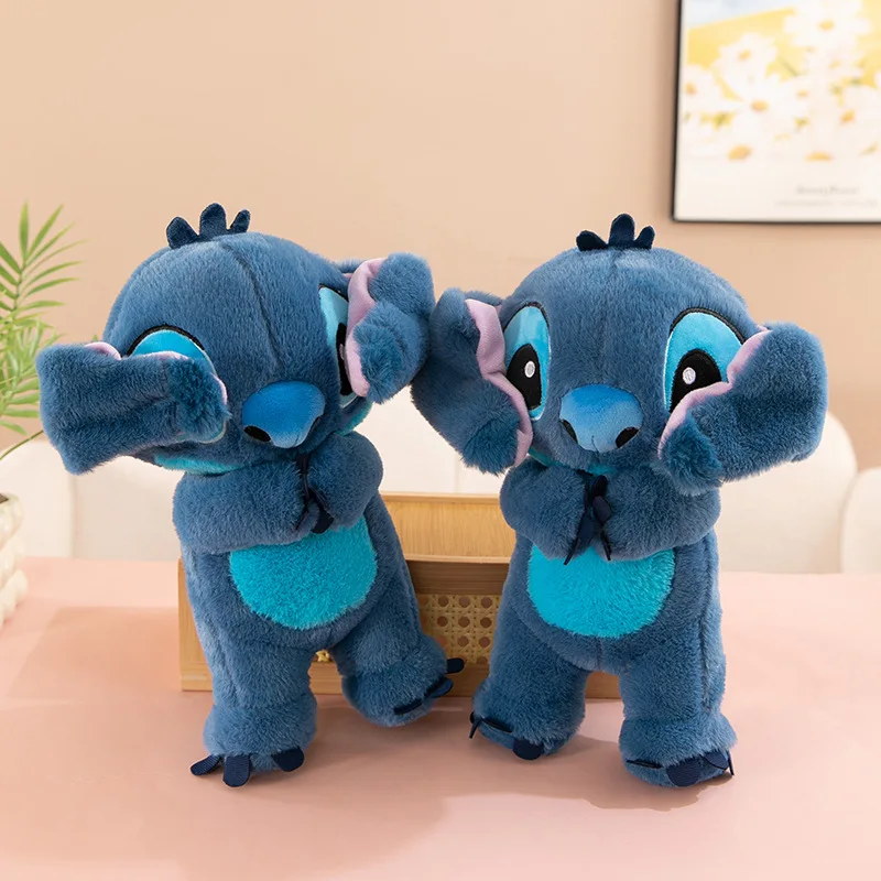 32 cm Stitch Peluche Anime Peluche Kawaii Cartoon Stitch Doll Ear Moving Doll Simpatico cuscino Festival Giocattolo di Natale per bambini