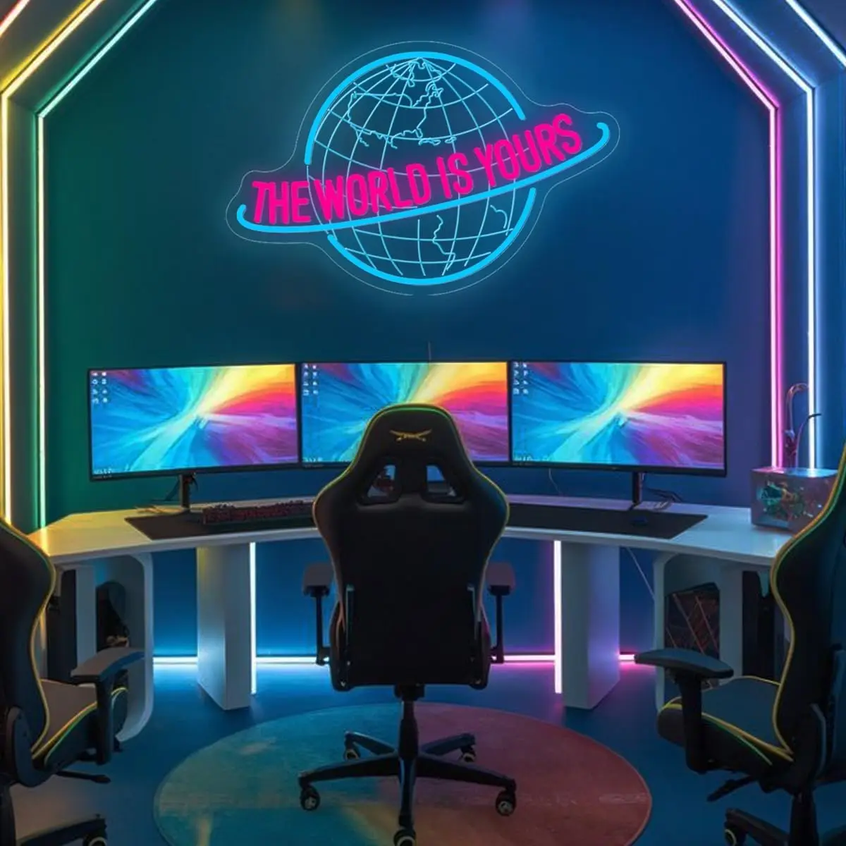 The World Is Yours Neon Sign USB Planet LED Lights for Party Tiki Bar Gaming Room Bedroom Decoration Neon Personnalisé Gift - view 4
