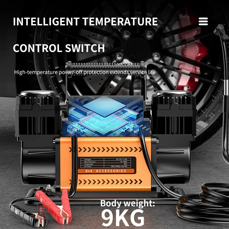 Compressore per pompa di gonfiaggio rapido per gonfiaggio rapido da 300 l/min. Gonfiatori per pneumatici pesanti da 4 * 4