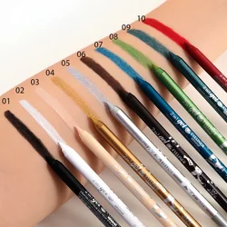 1pcs Waterproof Eyeliner Pencil Pigment Brown Black Glitter Eyeiner Pen for Women Fashion Color Eyes Make Up Cosmetics 10 Colors