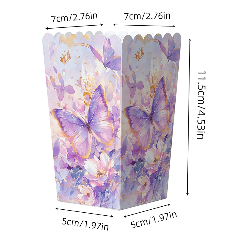 10/20Pcs Popcorn Papier Süßigkeiten Geschenk Box Schmetterling Backen Einweg Box Hochzeit Gunsten Geschenk Verpackung Tasche Geburtstag Party Dekoration – Detail 2