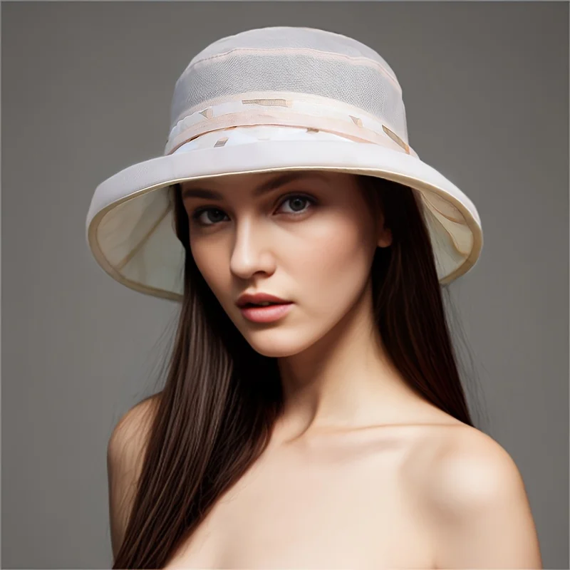 

Silk Sunshade Hat Women's Thin Summer Sunscreen Hat Women's UV Protection 2024 New Travel Sun Hat Women