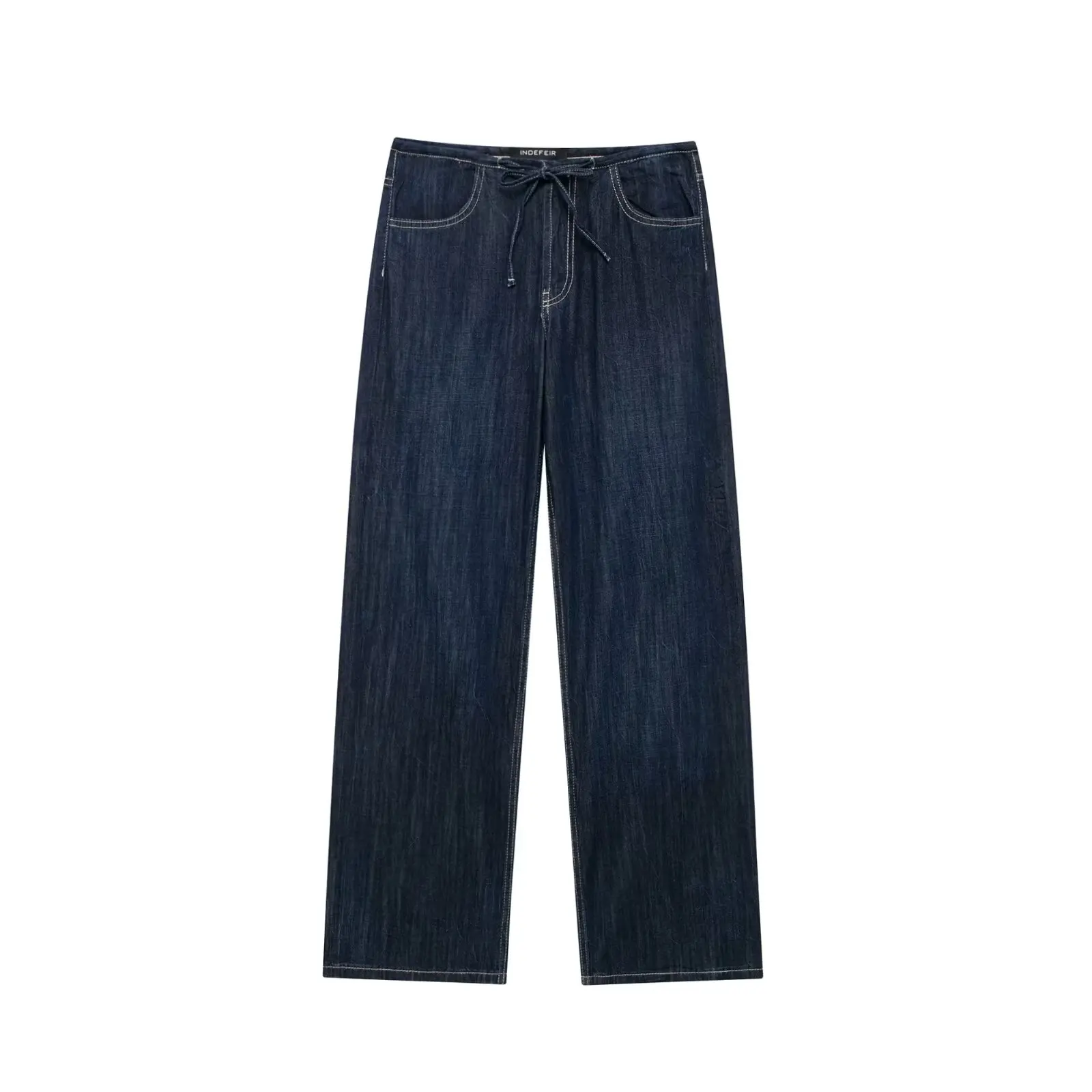 

Low Waist Drawstring Street Style Bloggers Slimming Denim Shorts Belly Baring Wide Leg Long Pants Casual Autumn Fashion