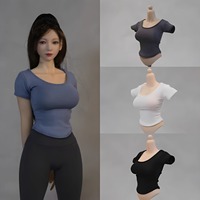 In Stock 1/6 Scale Female tight T Shirt Clothes Strap waist Model fir 12 inches tbl Body