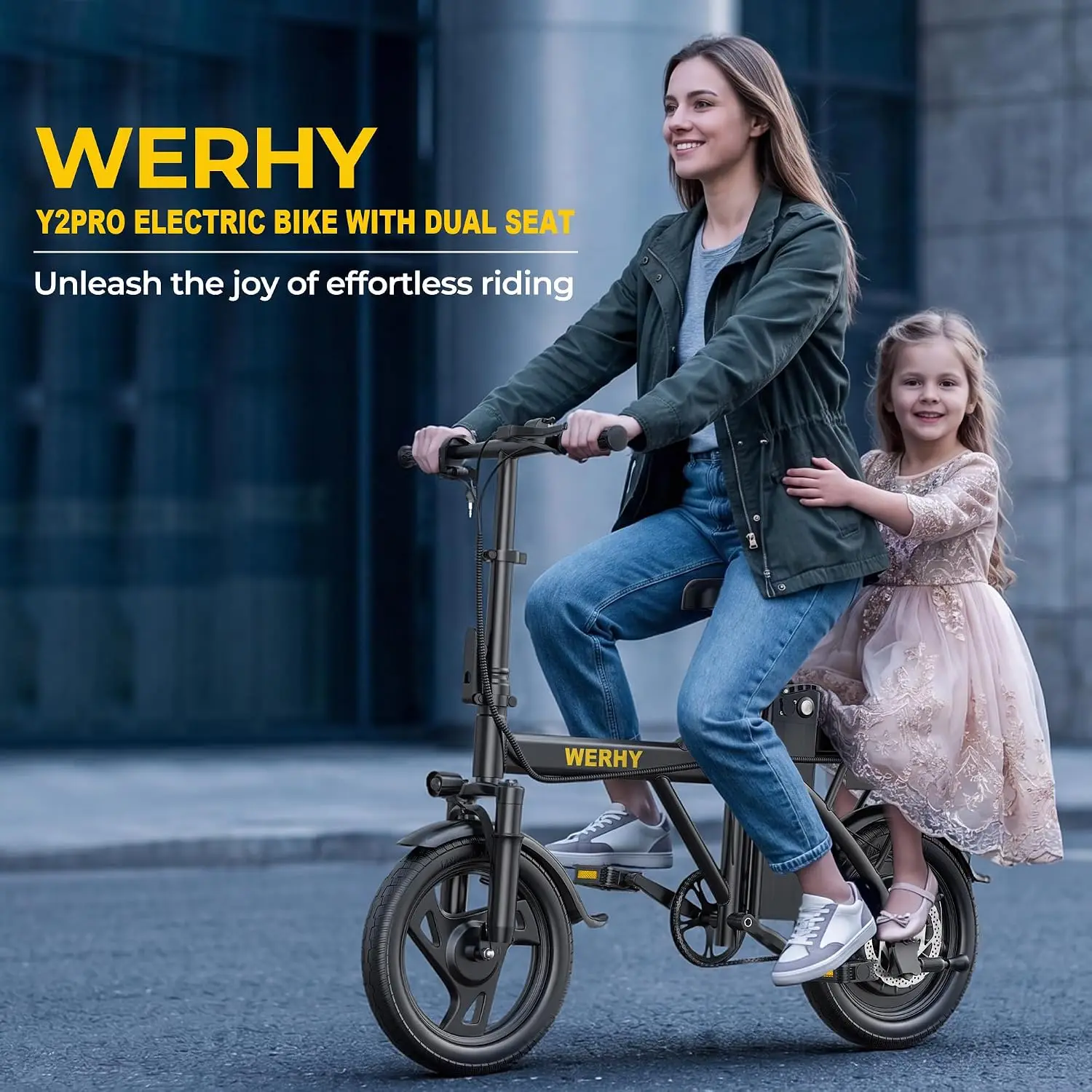 750W Peak Motor Folding Electric Bike 14 Inch 20MPH 40 Miles Range Adults Commuter Mini Bicycle, Customized