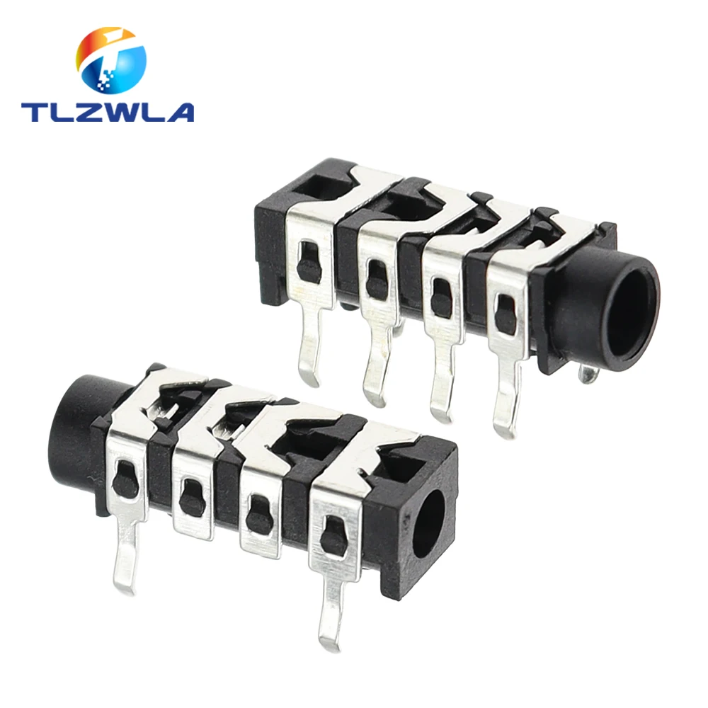 10Pcs 3.5mm 6Pin Stereo Headphone Audio Jack Earphone Socket Audio Socket PJ313 The 4 Section Of the 6 pin