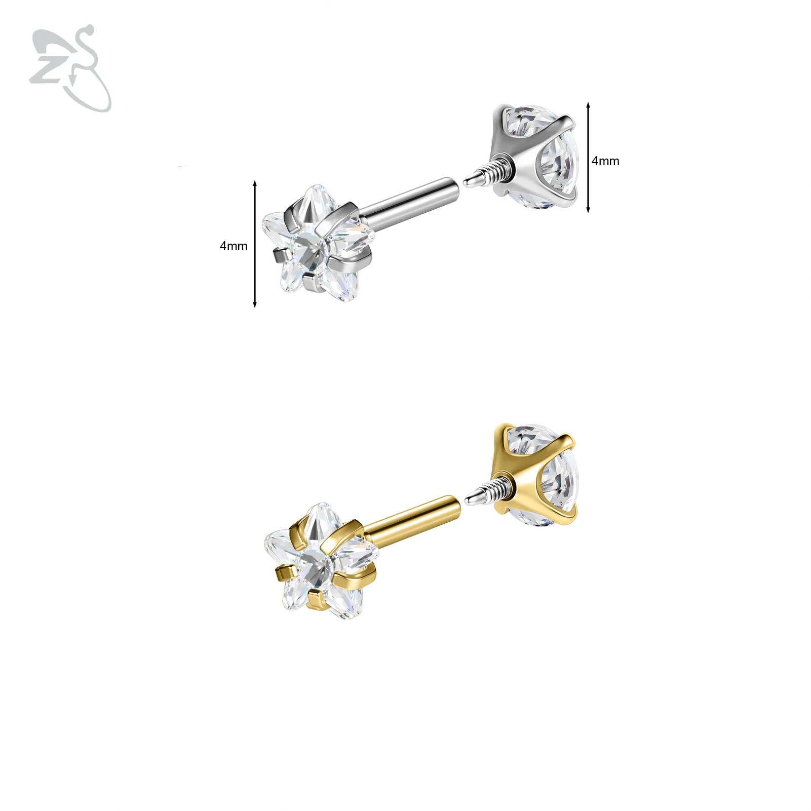 16G/18G Stainless Steel Labret Lip Ring Internal Thread