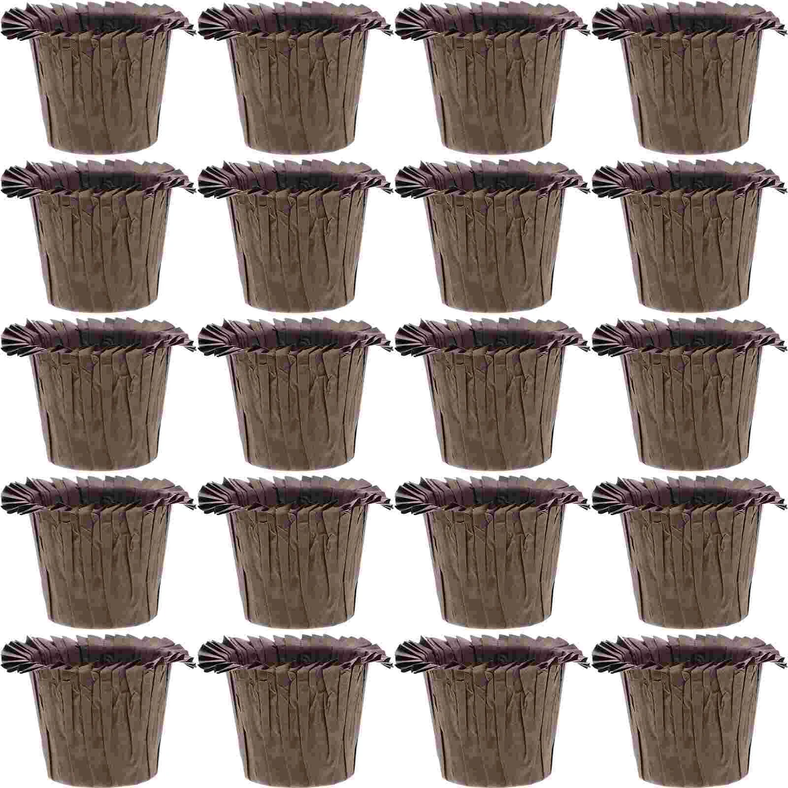 

30 Pcs Elegant Brown Hat Paper Cupcake Liners Baking Cups for Cake Muffins Decorative Wrappers Party Supplies