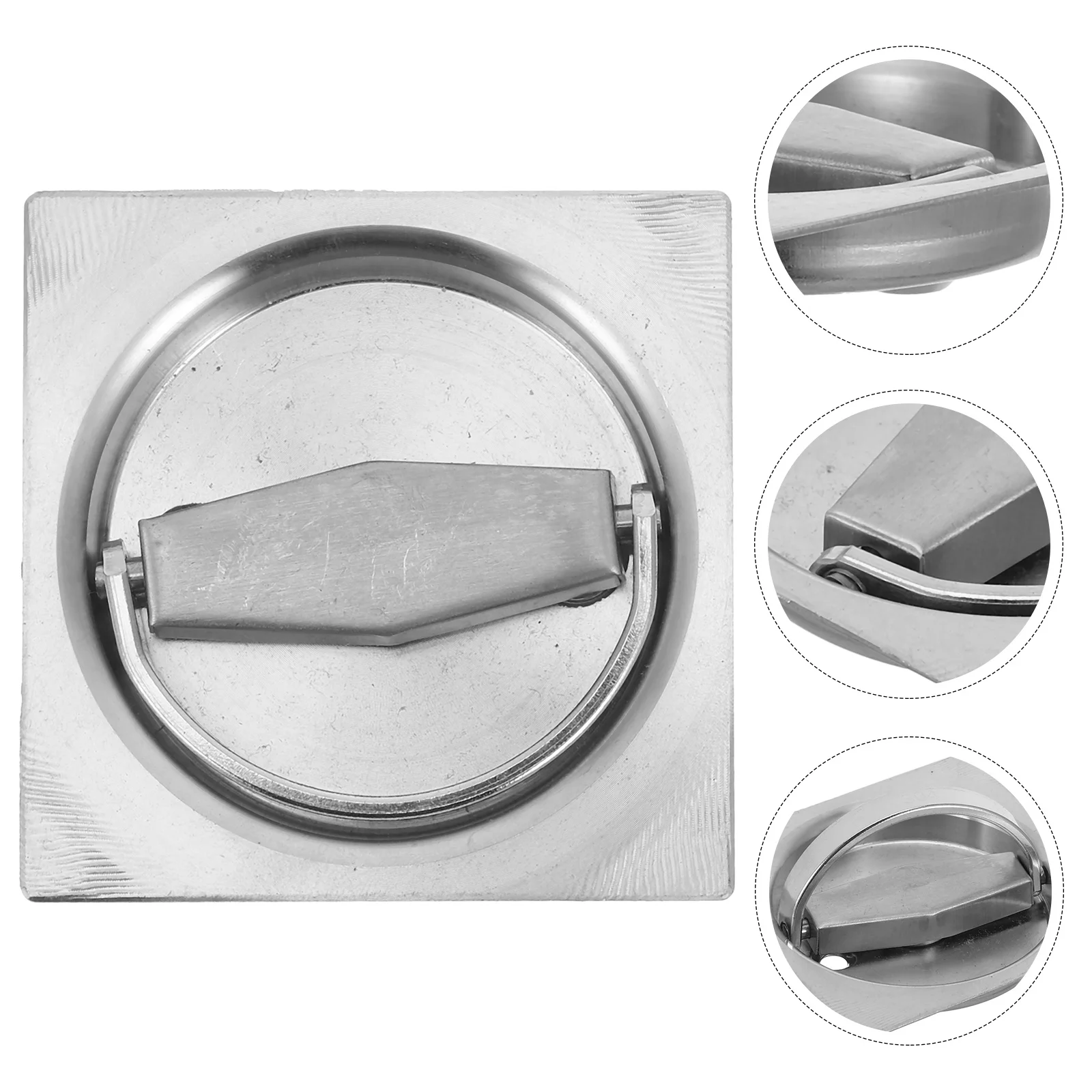 

1pcs Round Flush Pull Handle 55Mm Brushed Stainless Steel Silver For Sliding Doors Cabinets Drawers Cabinet Pull Door Handle