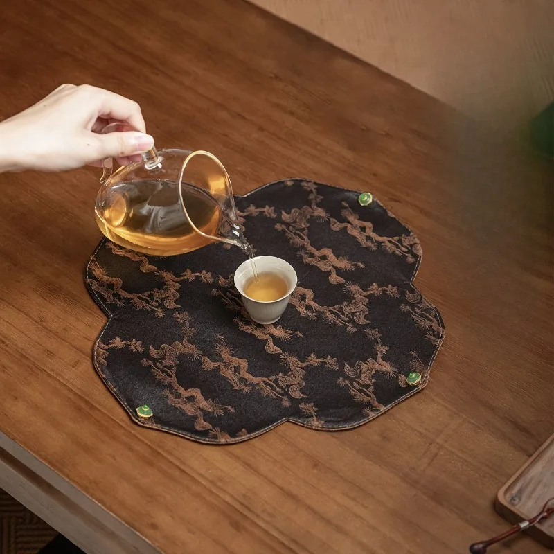 dry brewing mat, household heat insulation and anti-scalding, tea table mat, wabi sand wind, tea mat, tea set accessories