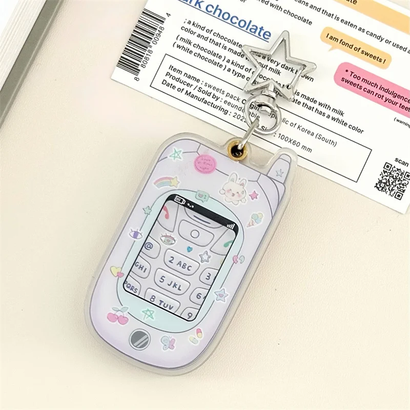 1 Inch Card Photo Acrylic Photocard Holder Photo Frame Holder Mini Phone Shape Kawaii Mobile Phone Photocard Holder