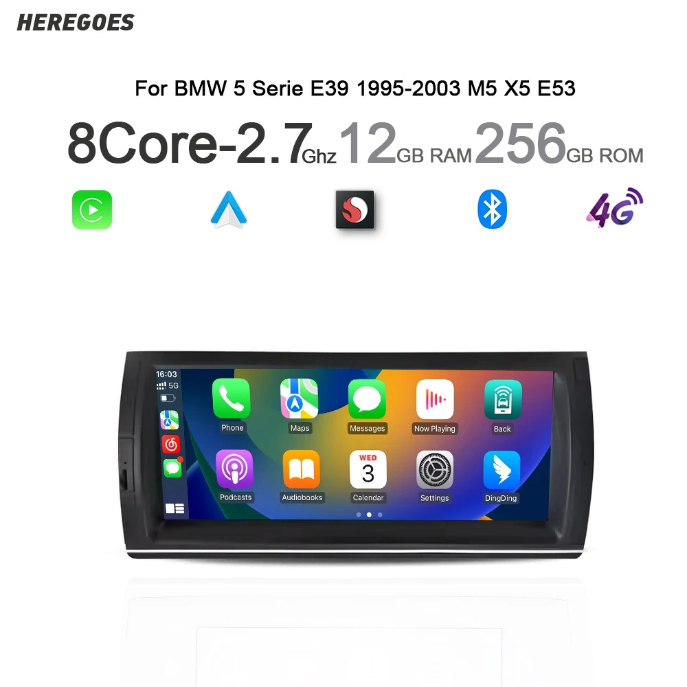 12GB 720P Android 14 Car Radio For BMW E53 5 Series E39 M5 1995-2005 GPS Navigation Carplay Multimedia Player Bluetooth Wifi