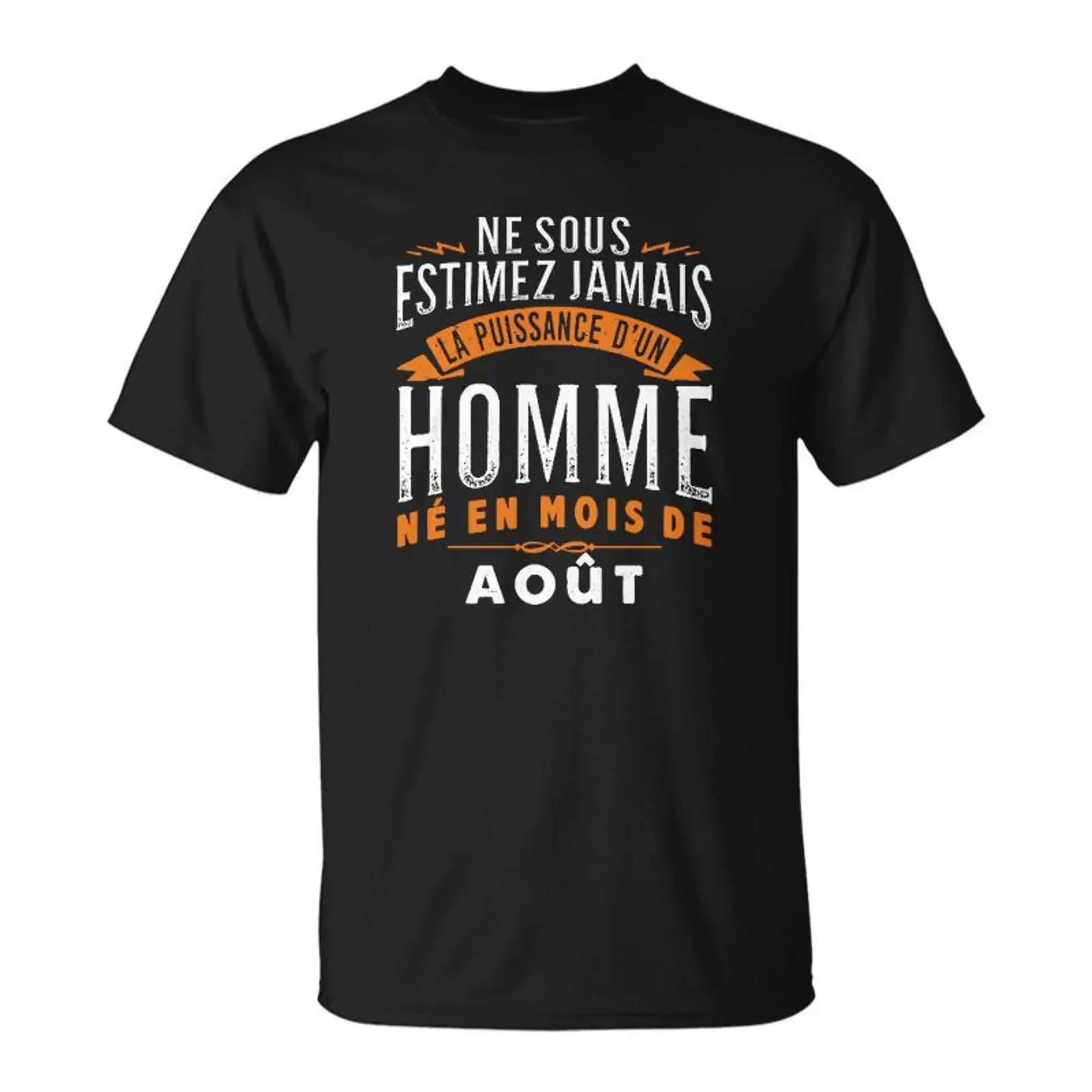 Never Underestimate Men's August T Shirt syz vintage Washed Top For Everyday Wear Slightly Comfortable streetwear Stretched
