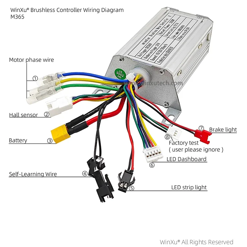 M365 Elektroroller Bürstenloser Motor Universal Controller LED Dashboard 36V 350W Kit für Xiaomi M365 Reparaturumwandlung