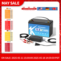 KEPWORTH New 12V 180Ah LiFePO4 Battery  Build in 100A BMS  Perfect Replacement for Lead Acid for Motorhomes, Solar System