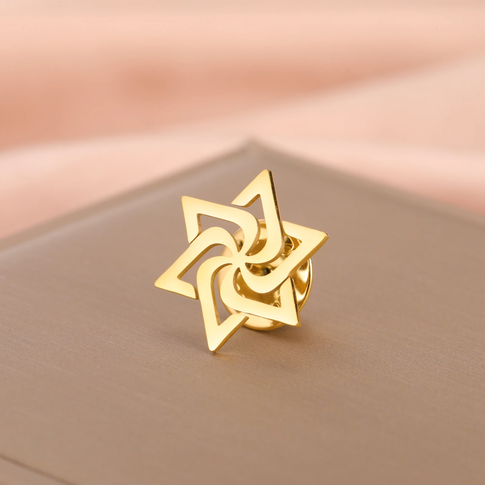 Star of David Lapel Pin Brooch for Men Women Stainless Steel Jewish Religious Suit Collar Badges Jewelry Wholesale 2026 Gift
