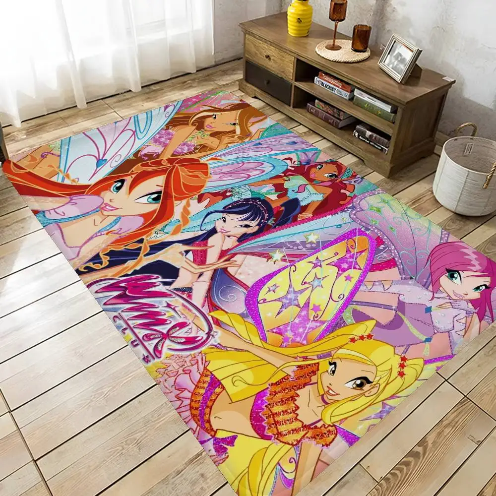 Girl-W-Winx Catoon Club Entrance Door Mat Nordic Style Bedroom Living Room Doormat Home Balcony Anti-Slip Modern Home Decor
