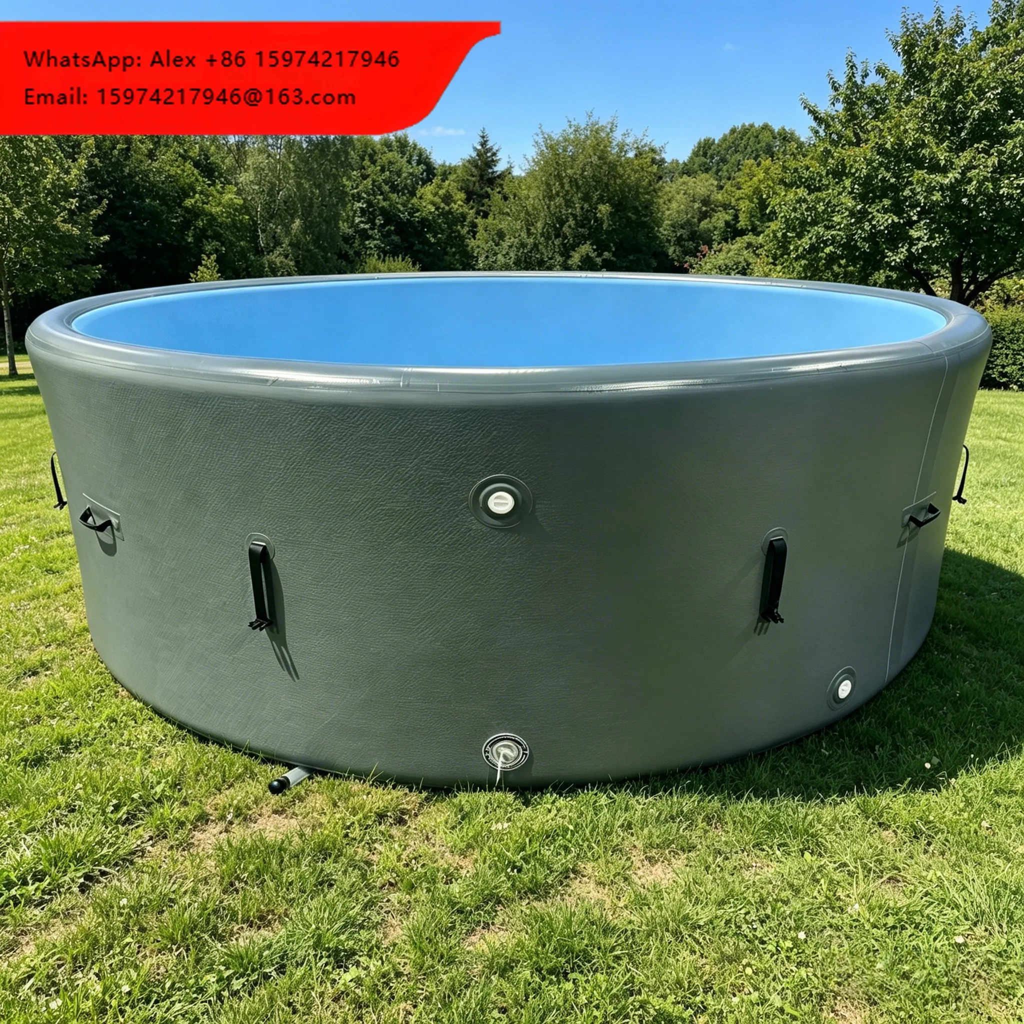 Outdoor PVC Inflatable 3.7m Diameter High Density 15cm Thick Large Deep Foldable Portable Swimming Pool For Children Adults