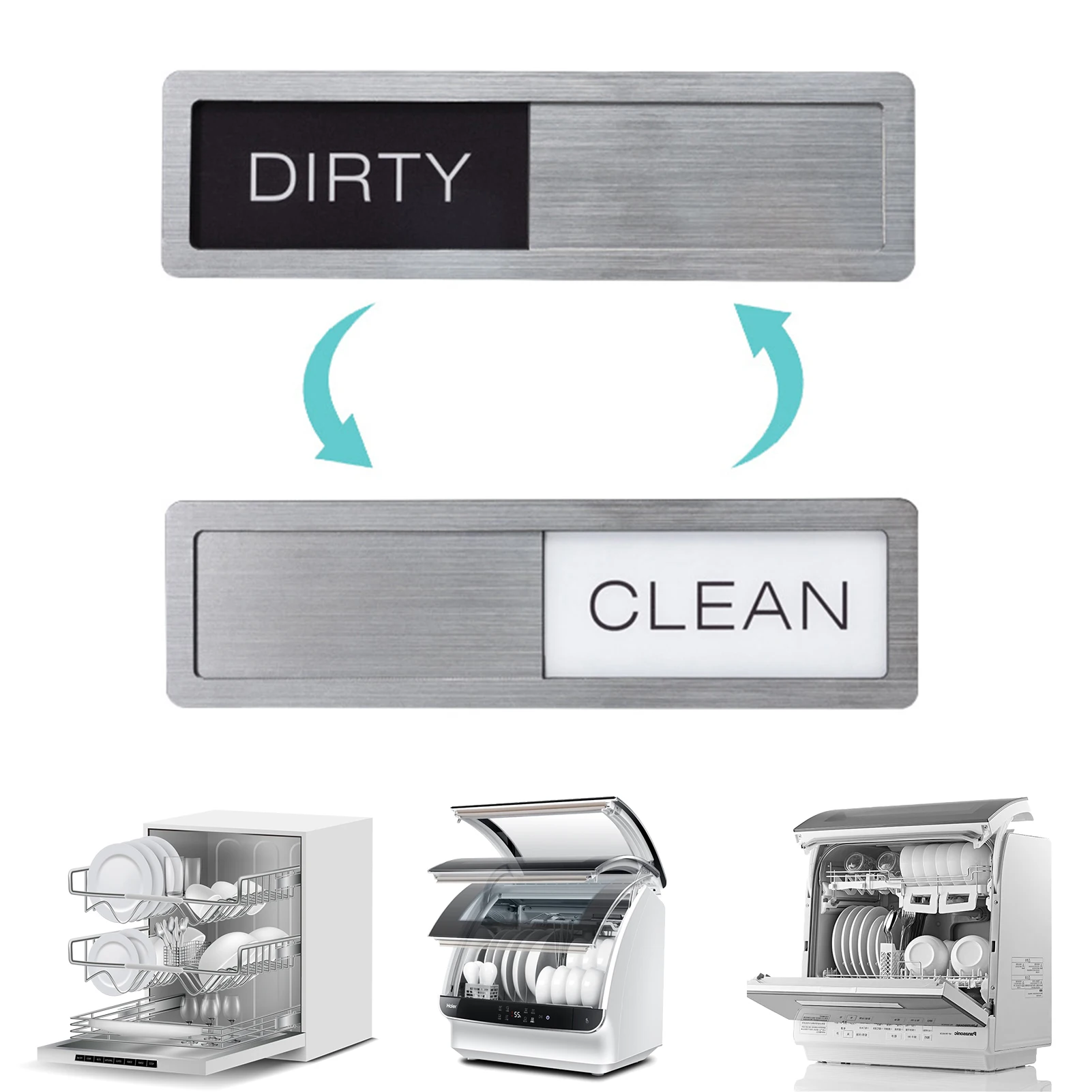 Clean Dirty Dishwasher Magnet Easy-to-Slide Strong Magnet Sign Kitchen Clean Dirty Sign For Home Restaurants Dishwasher 식기 자석