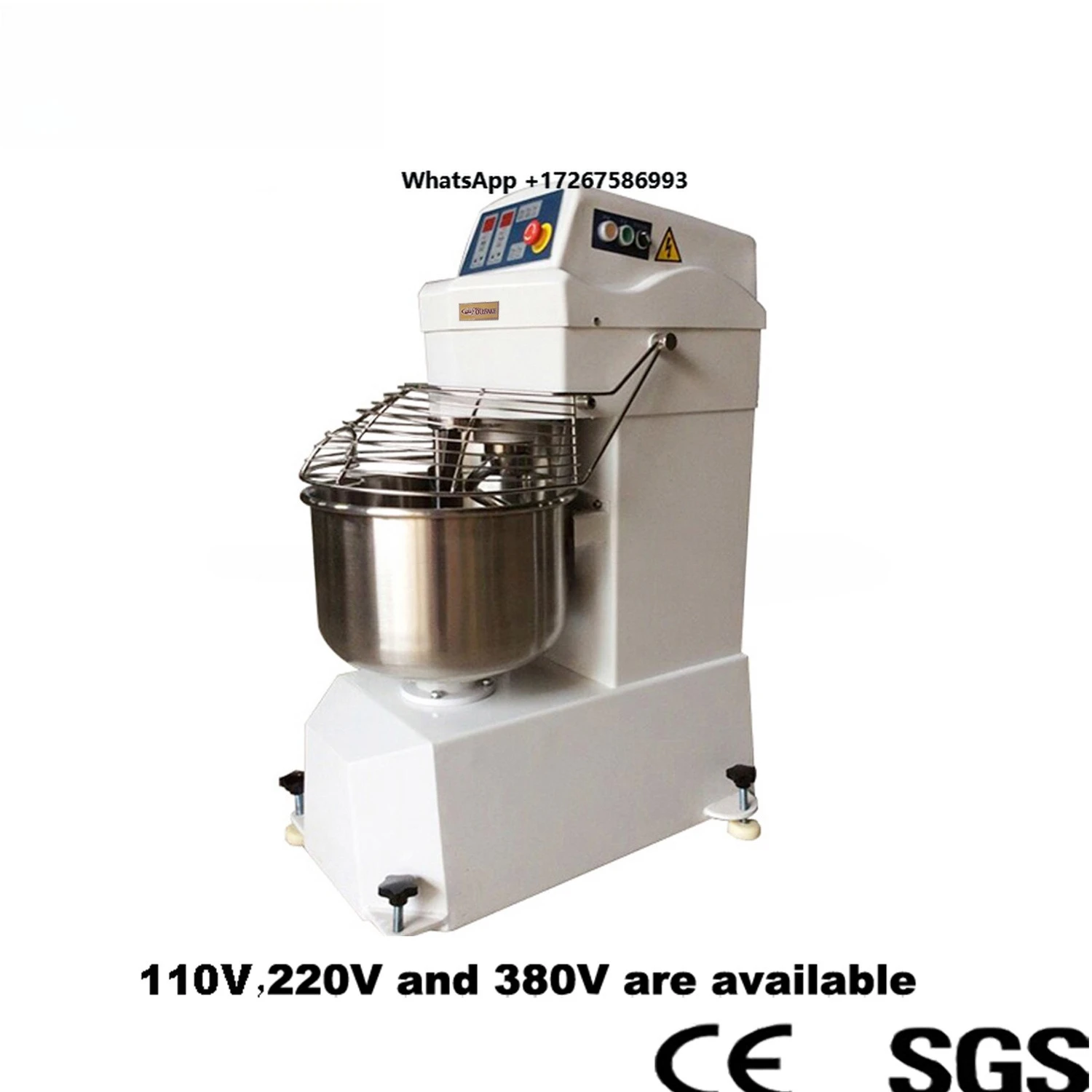 Youstar Commercial Countertop Electric Spiral Mixer-High Productivity 3-Speed Dough Mixer for Bakery Cake & Bread