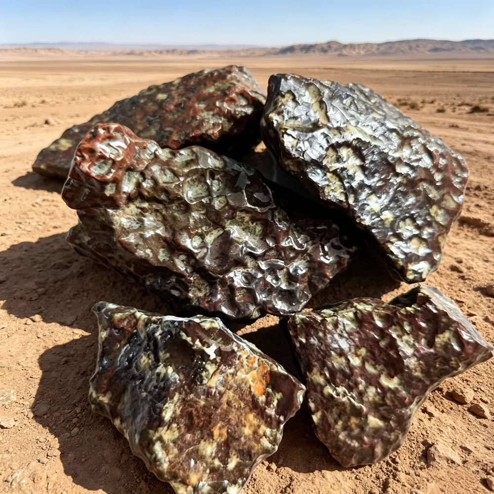 Natural Strange Surface Dragon Scale Squama Breccia Gobi Gangou from Lop Nor Collection Crystals Suspected Meteorite Home Decor