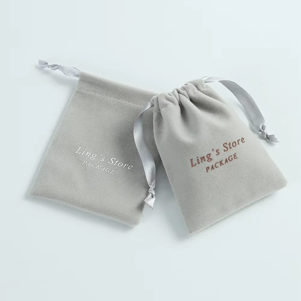 

100Pcs Custom Logo Jewelry Drawstring Velvet Bag Box Packaging Gift Pouches Earrings Ring Necklace Jewelry Candy Cotton Bag