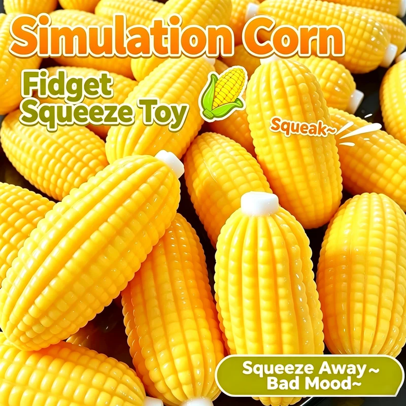 Simulation Corn Fidget Squeeze Toy Building Block Style Squeezing Stress Relief Ball Crunch Sound Sensory Fidget Toy for Adult