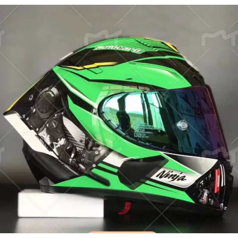 Casco De motocicleta De cara completa X14 Casco verde montar Motocross Racing Casco De motocicleta Casco De montar Casco De Motocicleta Casque
